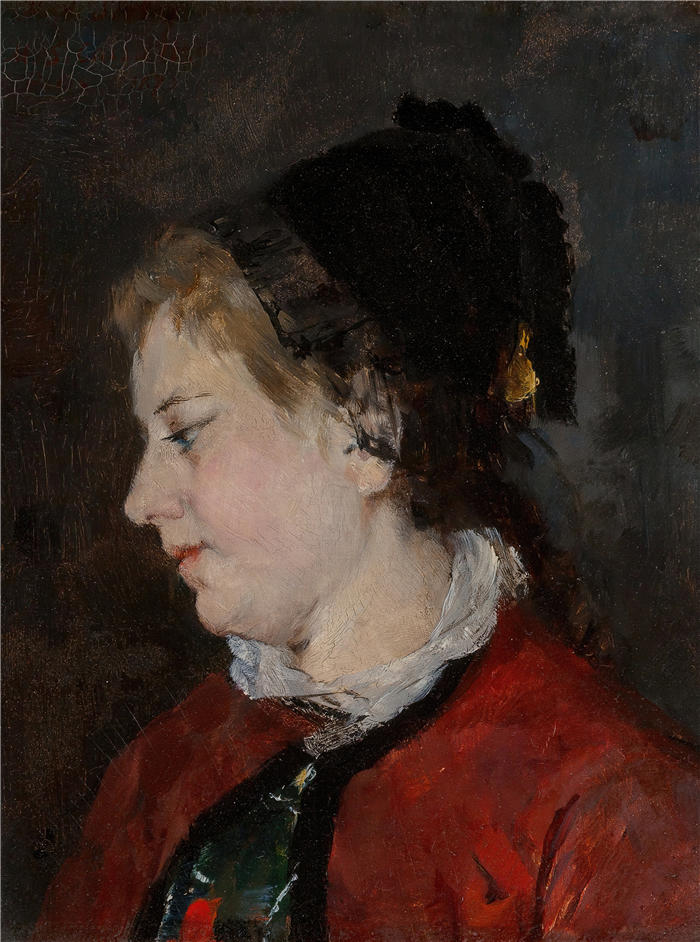 玛丽·卡萨特（Mary Cassatt，美国画家）作品–《西斯莱夫人的肖像（1873 年）》高清下载