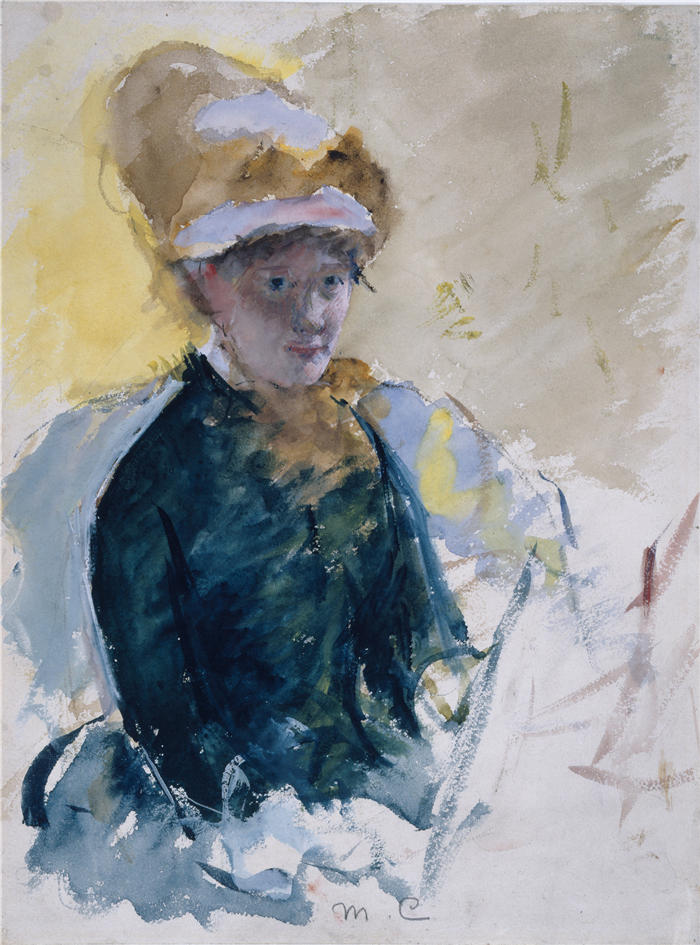 玛丽·卡萨特(Mary Cassatt,美国画家)作品–《玛丽·卡萨特自画像》高清下载