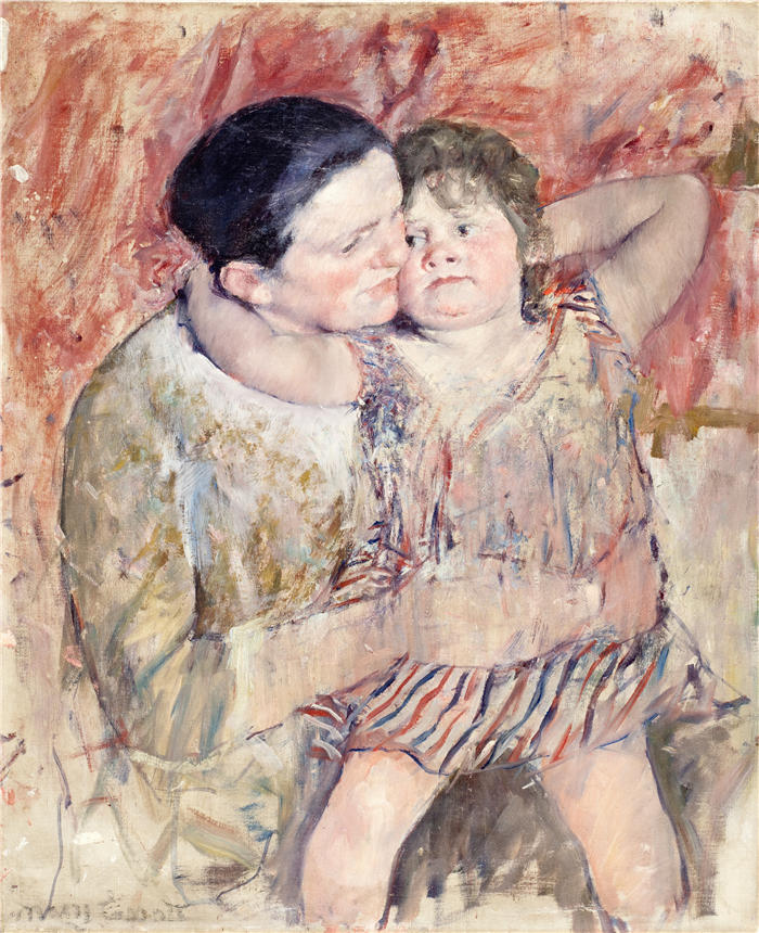 玛丽·卡萨特（Mary Cassatt，美国画家）作品–《女人和孩子》高清下载