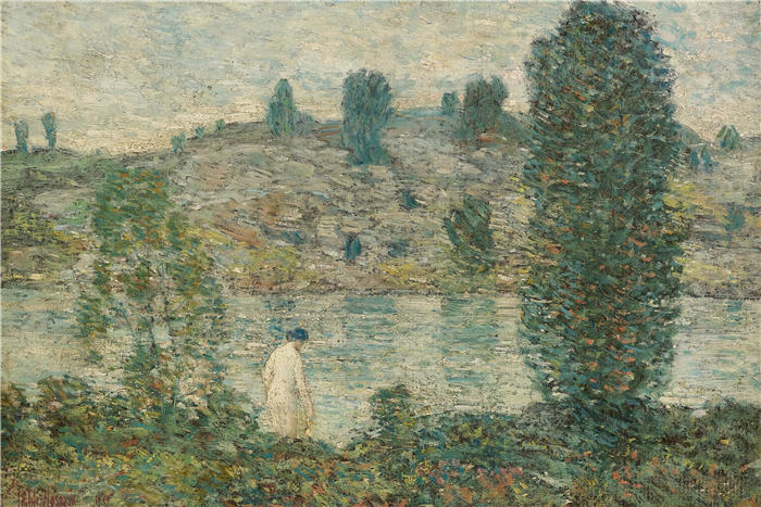 柴尔德·哈萨姆（Childe Hassam，美国画家）作品-《夏日午后 (1917)》高清下载