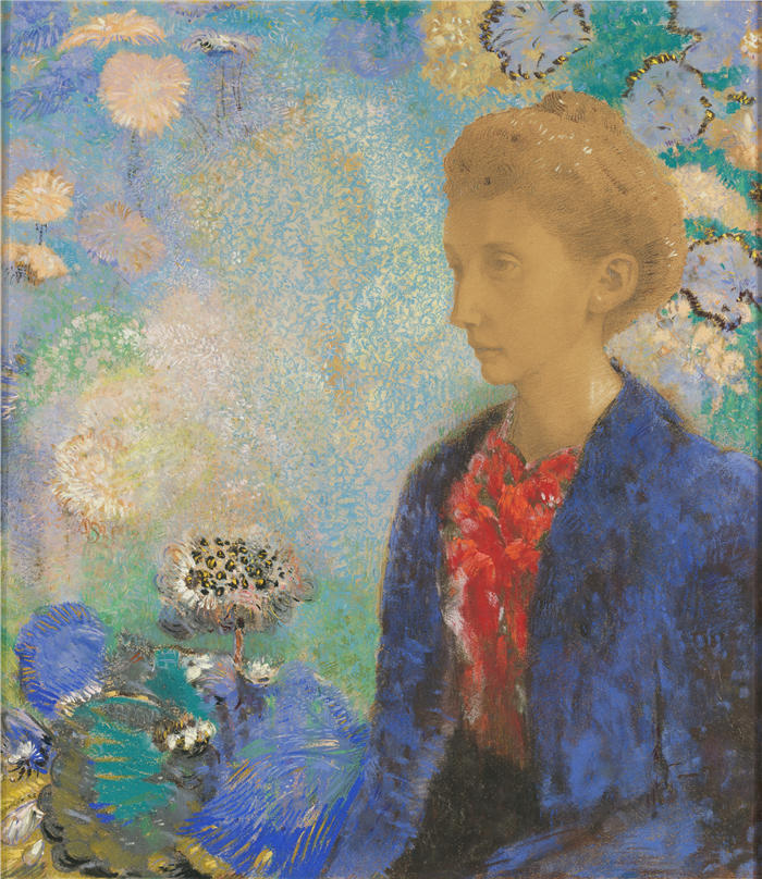 奥迪隆·雷顿（Odilon Redon，法国画家）作品-《多梅西男爵（约1900年）》高清下载