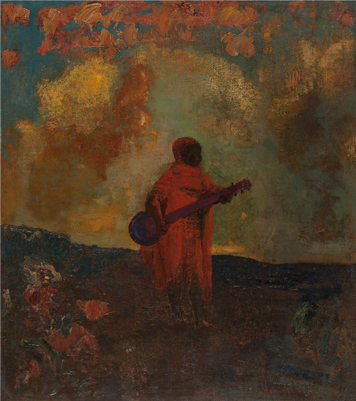 奥迪隆·雷顿（Odilon Redon，法国画家）作品-《阿拉伯音乐家 (1893)》高清下载