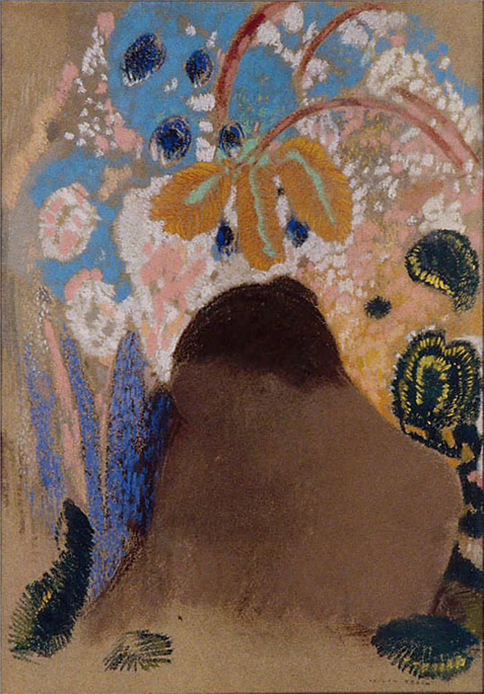 奥迪隆·雷顿（Odilon Redon，法国画家）作品-《奥菲莉亚 (1906)》高清下载