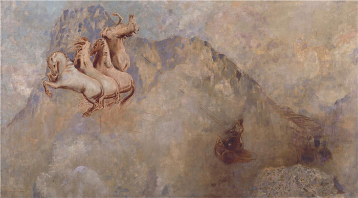 奥迪隆·雷顿（Odilon Redon，法国画家）作品-《太阳战车（1910）》高清下载