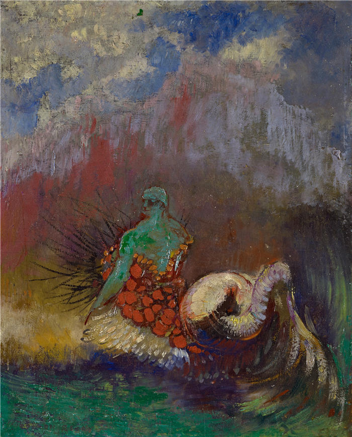 奥迪隆·雷顿（Odilon Redon，法国画家）作品-《Siren (1900)》高清下载