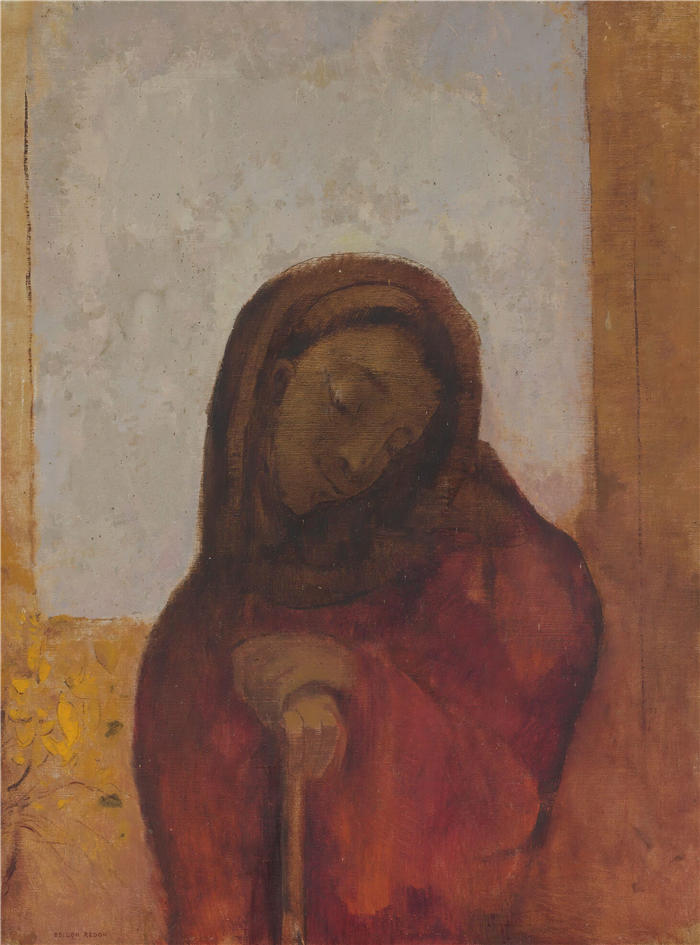 奥迪隆·雷顿（Odilon Redon，法国画家）作品-《绝望，也被称为痛苦 (1882)》高清下载