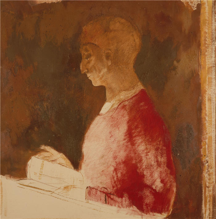 奥迪隆·雷顿（Odilon Redon，法国画家）作品-《雕刻师》高清下载