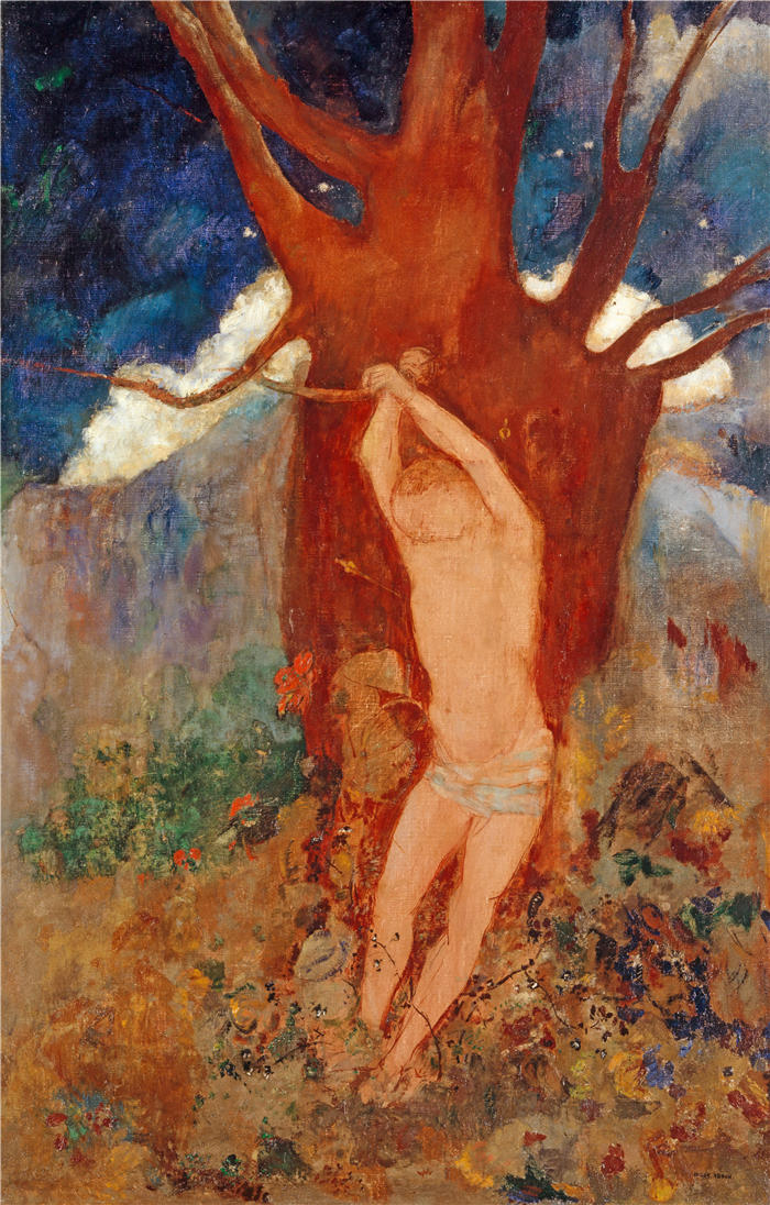 奥迪隆·雷顿（Odilon Redon，法国画家）作品-《圣塞巴斯蒂安 (1910)》高清下载