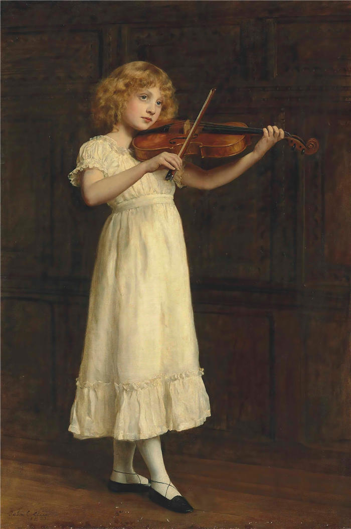 约翰·科利尔（ John Collier,英国画家）作品 –《奏鸣曲 (1883)》高清下载