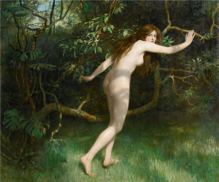 约翰·科利尔（ John Collier,英国画家）作品 –《夏娃 (1911)》高清下载