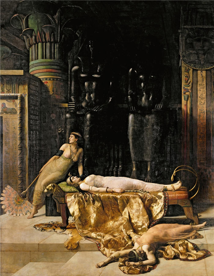 约翰·科利尔（ John Collier,英国画家）作品 –《克利奥帕特拉之死 (1890)》高清下载