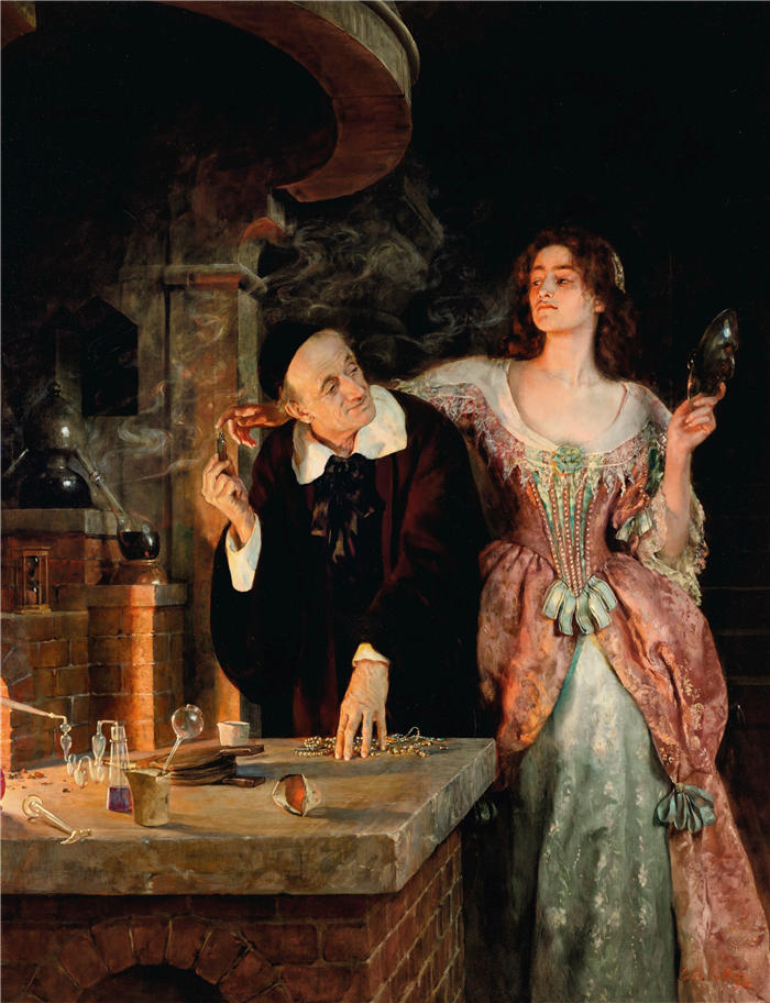 约翰·科利尔（ John Collier,英国画家）作品 –《实验室 (1895)》高清下载