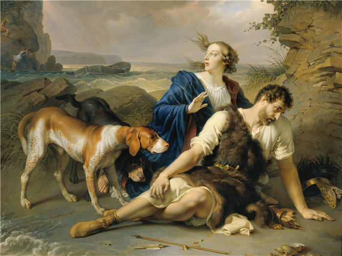 约翰·彼得·克拉夫特 (Johann Peter Krafft，奥地利画家) 作品-《阿林达尔和道拉（约 1820-1825 年）》高清下载