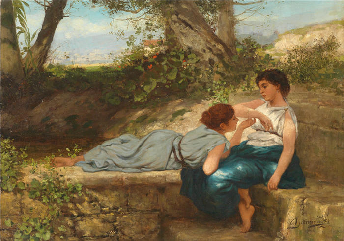 亨利克·西米拉兹基(Henryk Siemiradzki,波兰画家)作品-《对话》高清下载