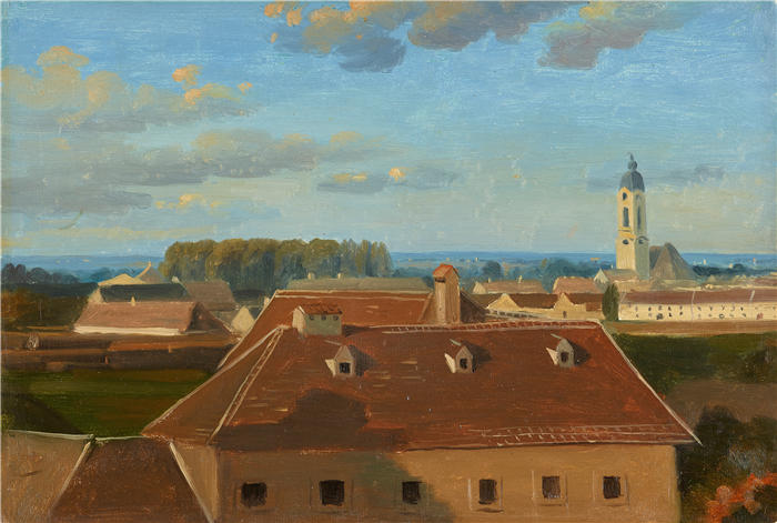 约翰·彼得·克拉夫特 (Johann Peter Krafft,奥地利画家) 作品-《从 Schanzel 到 Augarten(1812 年)》高清下载