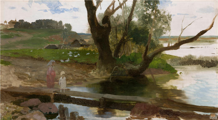 亨利克·西米拉兹基（Henryk Siemiradzki，波兰画家）作品-《Świsłocz 河 (1873)》高清下载