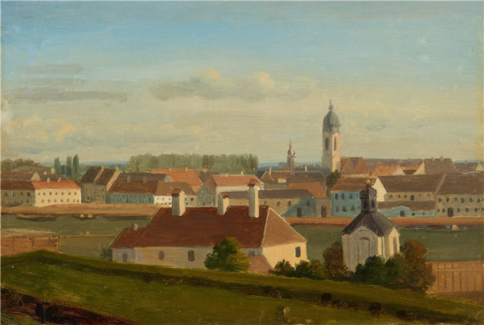 约翰·彼得·克拉夫特 (Johann Peter Krafft，奥地利画家) 作品-《从多瑙河到利奥波德施塔特 (1812)》高清下载