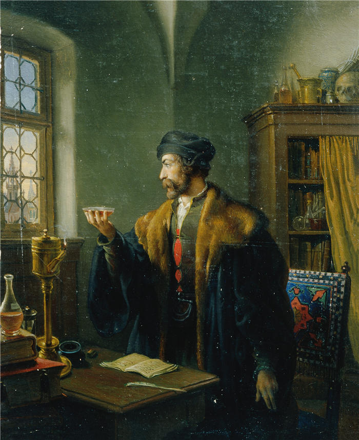 约翰·彼得·克拉夫特 (Johann Peter Krafft,奥地利画家) 作品-《复活节早晨浮士德 (1854-1856)》高清下载