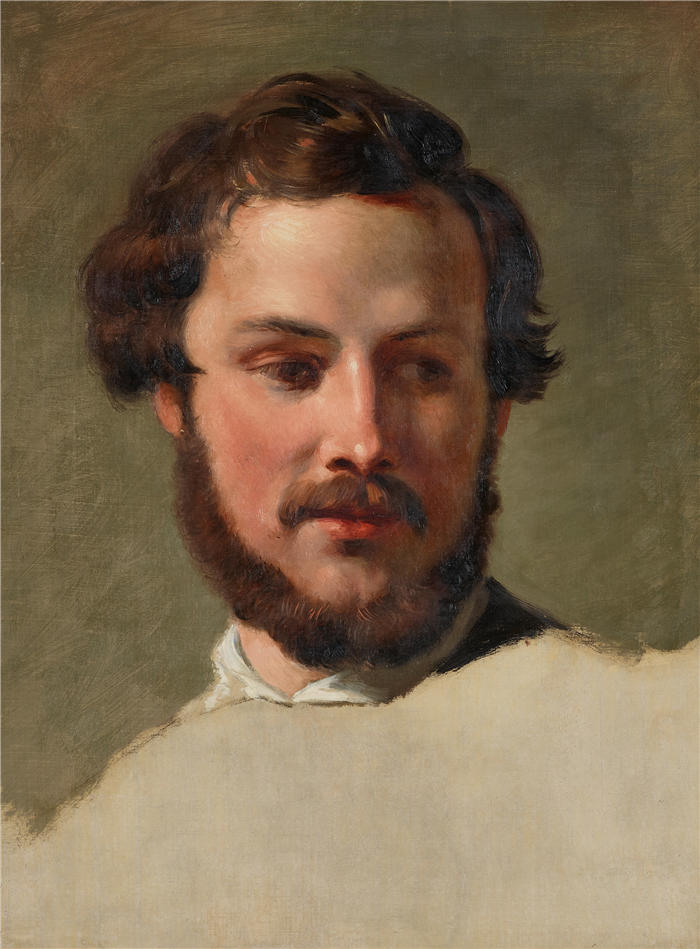 约翰·彼得·克拉夫特 (Johann Peter Krafft，奥地利画家) 作品-《一个年轻人的头 (1842)》高清下载
