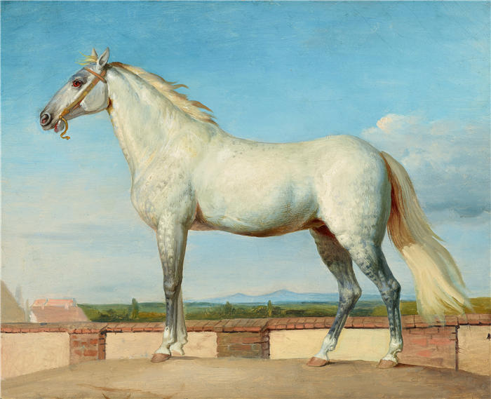 约翰·彼得·克拉夫特 (Johann Peter Krafft，奥地利画家) 作品-《低墙前的模具（1840-1850）》高清下载