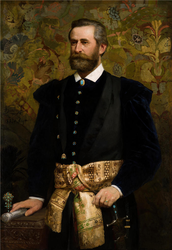 亨利克·西米拉兹基（Henryk Siemiradzki，波兰画家）作品-《Ludwik Wodzicki (1834–1894) 的肖像 (1880)》高清下载