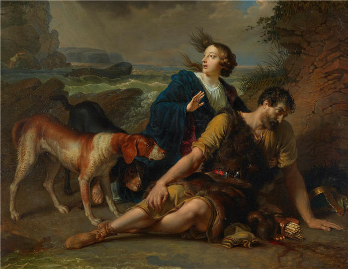 约翰·彼得·克拉夫特 (Johann Peter Krafft，奥地利画家) 作品-《阿林达尔和道拉 (1854-1855)》高清下载