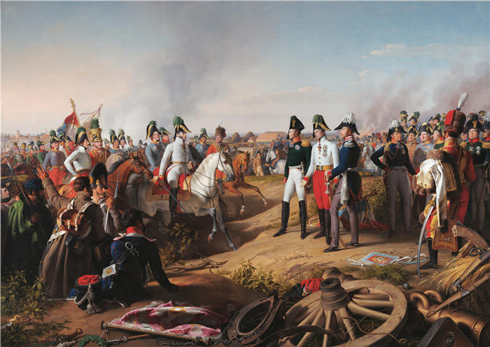 约翰·彼得·克拉夫特 (Johann Peter Krafft，奥地利画家) 作品-《1813 年 10 月 18 日莱比锡战役后的胜利宣言（1839 年）》高清下载
