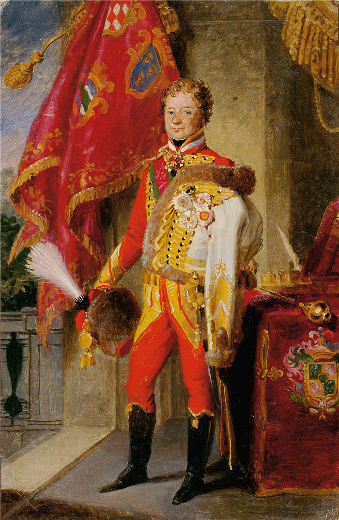 约翰·彼得·克拉夫特 (Johann Peter Krafft，奥地利画家) 作品-《身着匈牙利制服的 Ignaz Graf Gyulay von Naros-Nemeth 和 Nadaska (18