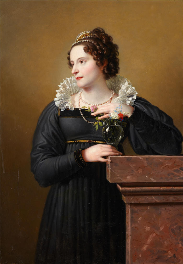约翰·彼得·克拉夫特 (Johann Peter Krafft，奥地利画家) 作品-《Florentina Troclet-Fautz 的肖像（1815 年）》高清下载