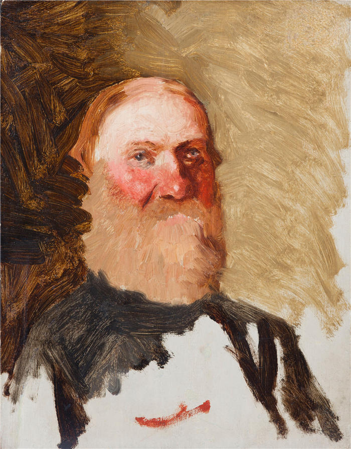 亨利克·西米拉兹基（Henryk Siemiradzki，波兰画家）作品-《胡子男的头像（1883-1890）》高清下载