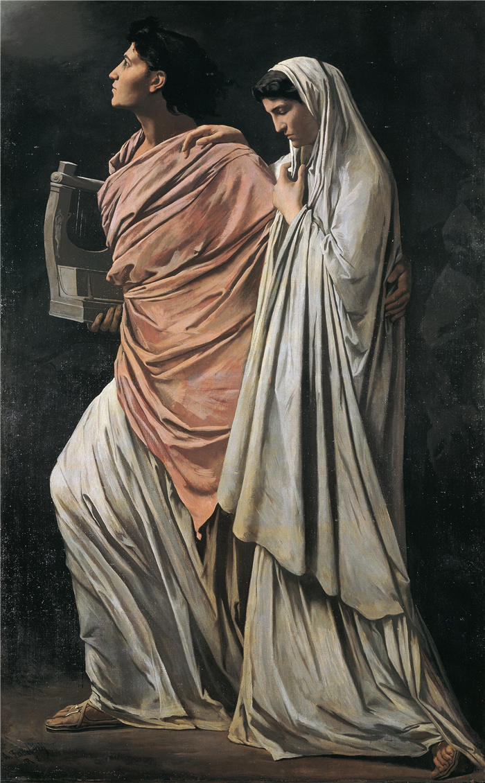 安塞尔姆·费尔巴哈（Anselm Feuerbach，德国画家）作品-《俄耳甫斯和欧律狄刻 (1868-1869)》高清下载