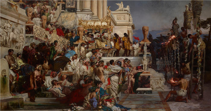 亨利克·西米拉兹基(Henryk Siemiradzki,波兰画家)作品-《尼禄的火炬 (1876)》高清下载