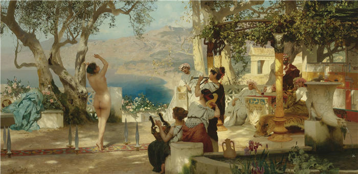 亨利克·西米拉兹基(Henryk Siemiradzki,波兰画家)作品-《剑舞 (1887)》高清下载