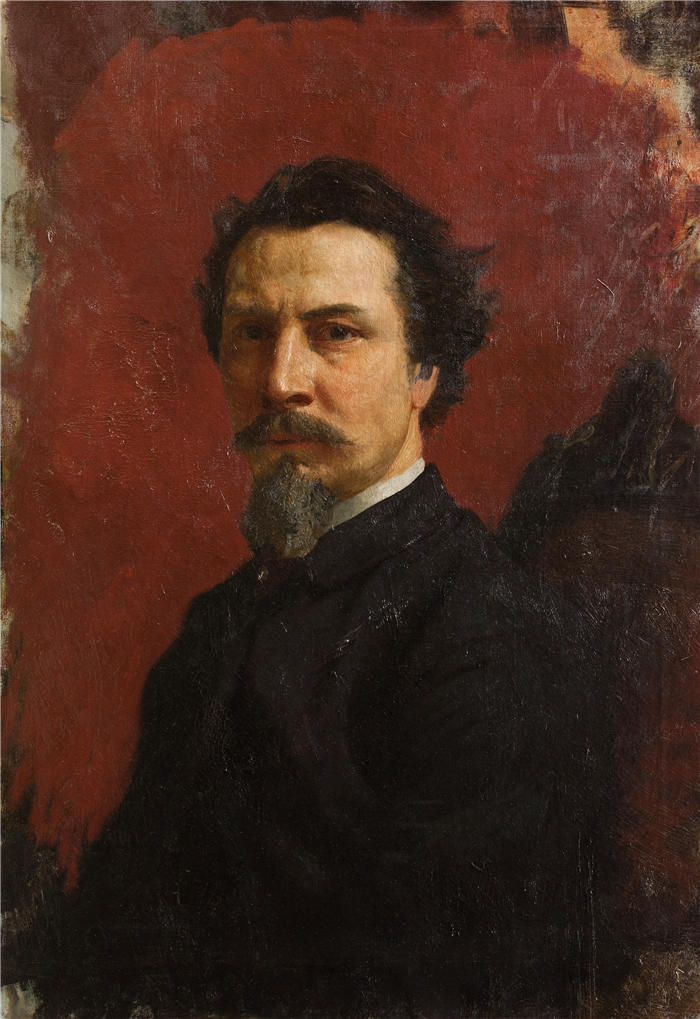 亨利克·西米拉兹基（Henryk Siemiradzki，波兰画家）作品-《自画像（1876 年后）》高清下载