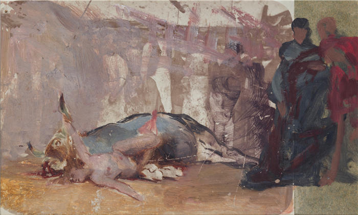 亨利克·西米拉兹基（Henryk Siemiradzki，波兰画家）作品-《研究绘画 'Christian Dirce' (1897)》高清下载