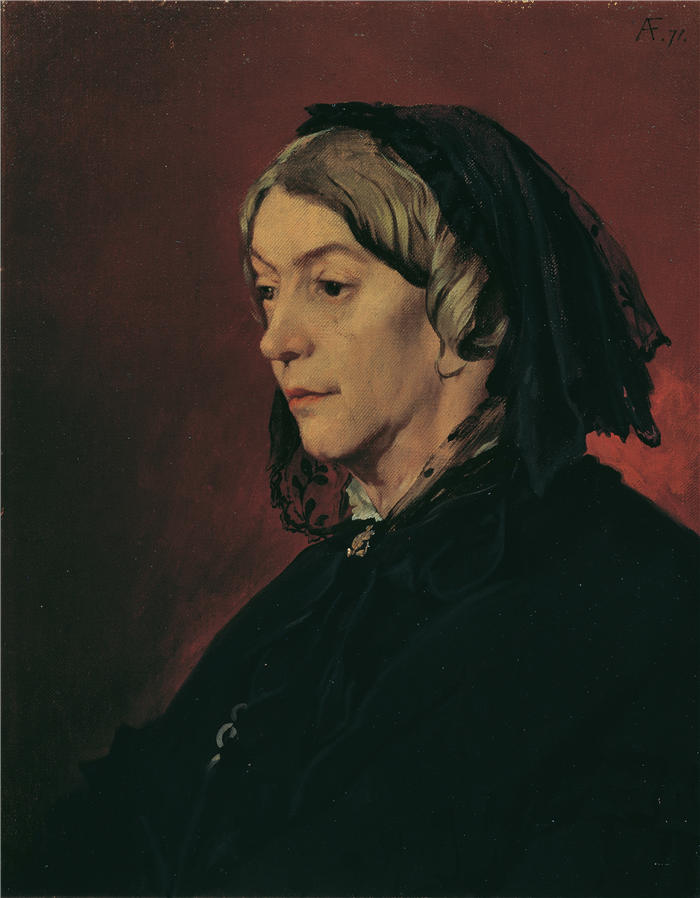安塞尔姆·费尔巴哈（Anselm Feuerbach，德国画家）作品-《亨利埃特·费尔巴哈，艺术家的继母（1871 年）》高清下载
