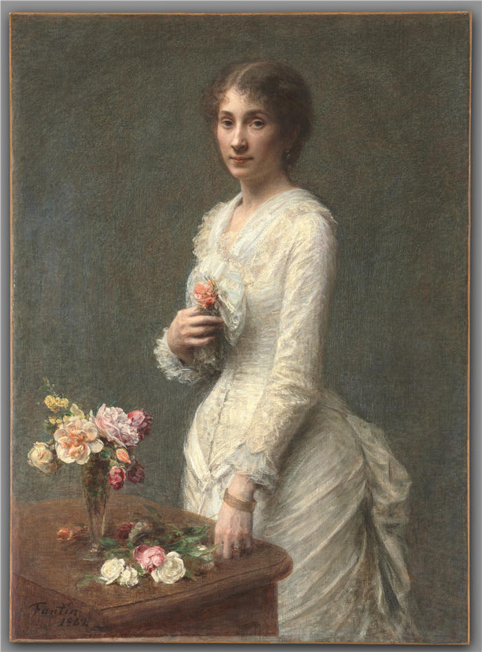 亨利·范汀·拉图尔（Henri Fantin-Latour，法国画家）作品-《勒罗尔夫人 (1882)》高清油画