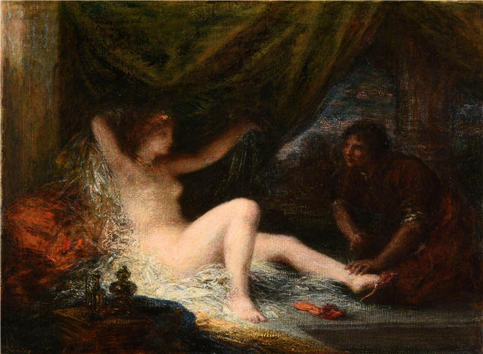 亨利·范汀·拉图尔（Henri Fantin-Latour，法国画家）作品-《勒杠杆 (1898)》高清油画