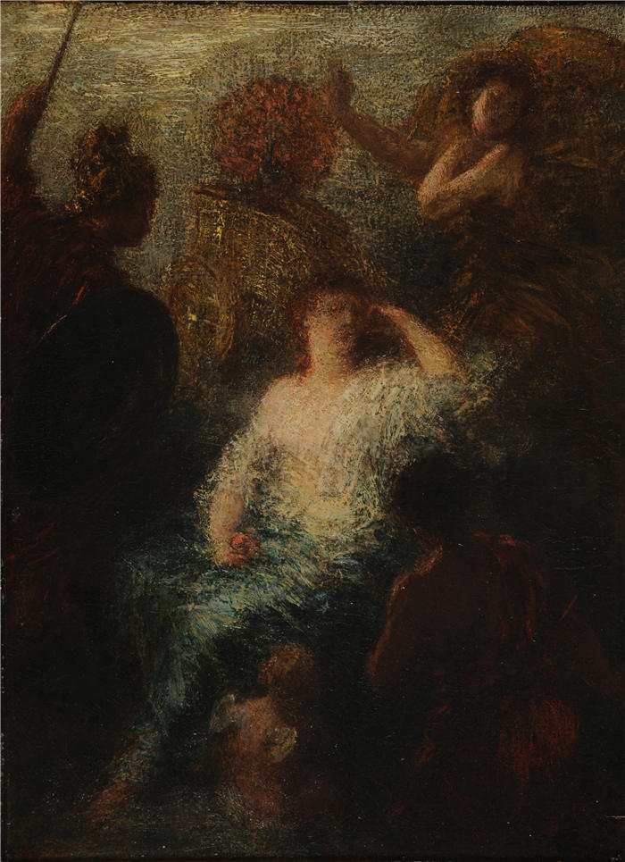 亨利·范汀·拉图尔（Henri Fantin-Latour，法国画家）作品-《巴黎的判决 (1889)》高清油画