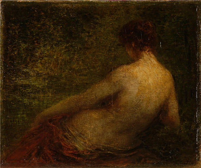 亨利·范汀·拉图尔（Henri Fantin-Latour，法国画家）作品-《背后的裸 女》高清油画