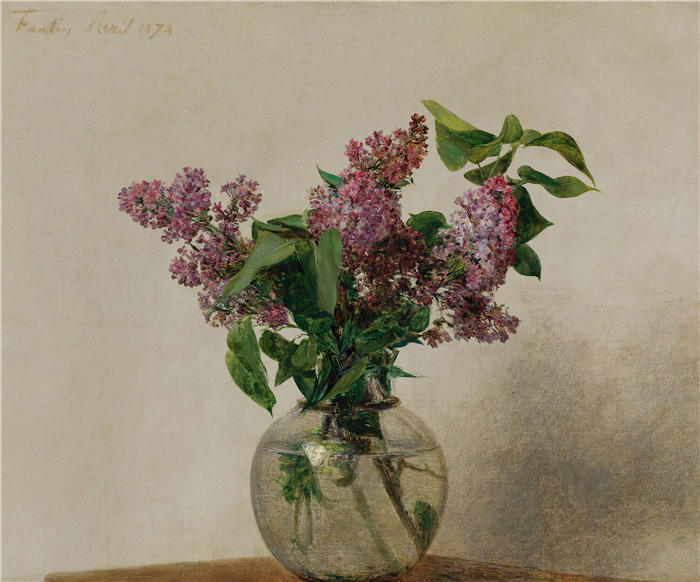 亨利·范汀·拉图尔(Henri Fantin-Latour,法国画家)作品-《淡紫色 (1872)》高清油画