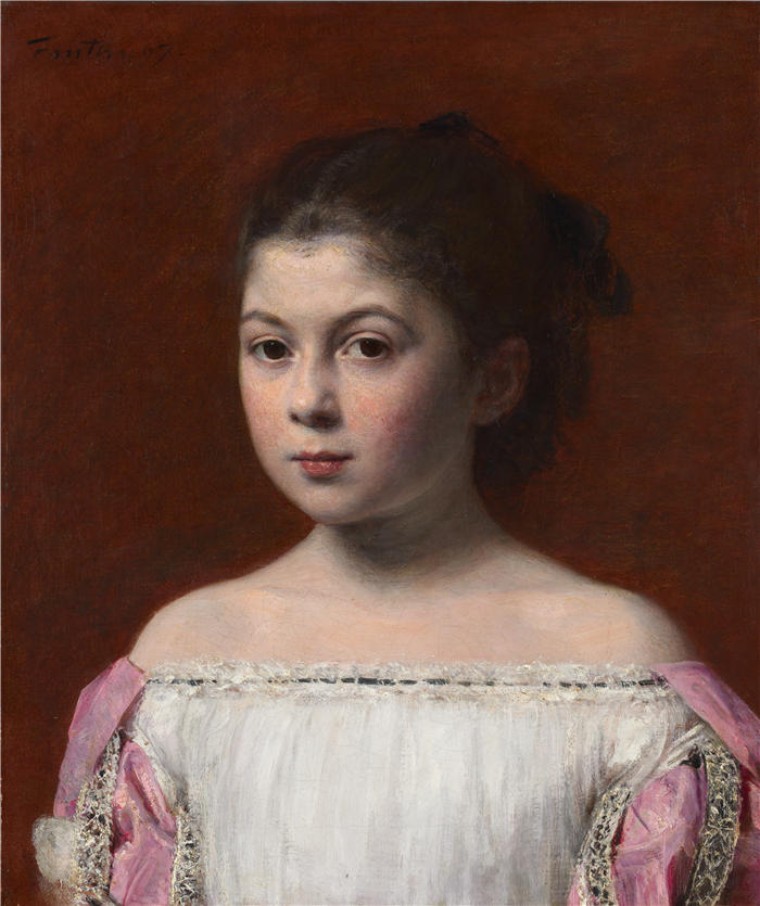 亨利·范汀·拉图尔（Henri Fantin-Latour，法国画家）作品-《玛丽·约兰德·德菲茨·詹姆斯（1867）》高清油画