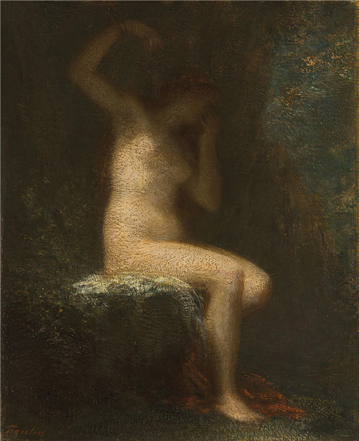 亨利·范汀·拉图尔(Henri Fantin-Latour,法国画家)作品-《被遗弃的阿里阿德涅 (1890)》高清油画