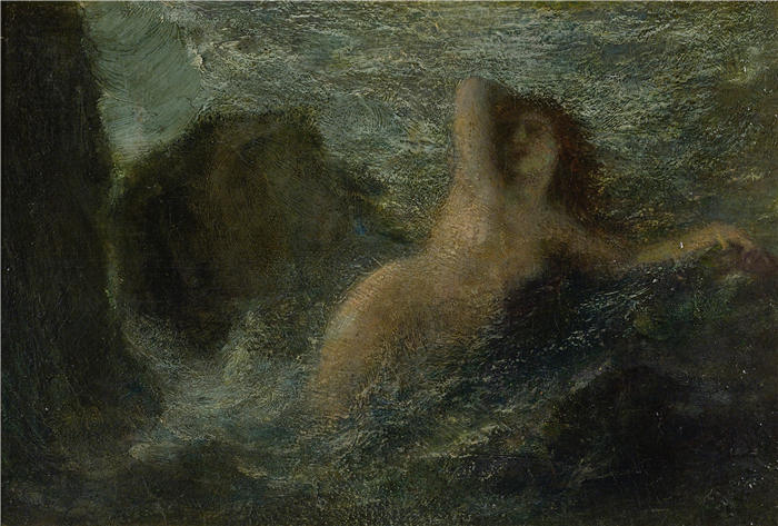 亨利·范汀·拉图尔(Henri Fantin-Latour,法国画家)作品-《Ondine 或 La Mer 或 Nymph》高清油画