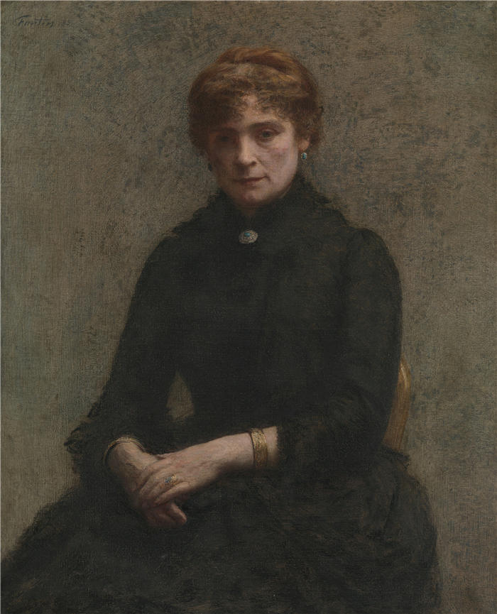 亨利·范汀·拉图尔（Henri Fantin-Latour，法国画家）作品-《女人的肖像（1885）》高清油画