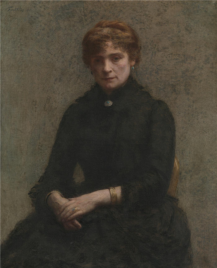 亨利·范汀·拉图尔(Henri Fantin-Latour,法国画家)作品-《女人的肖像(1885)》高清油画