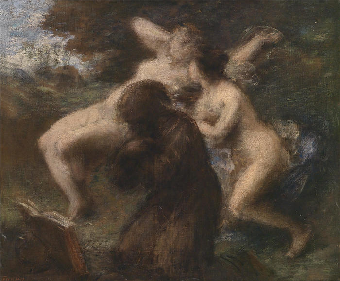 亨利·范汀·拉图尔（Henri Fantin-Latour，法国画家）作品-《圣安东尼的诱惑（1893）》高清油画