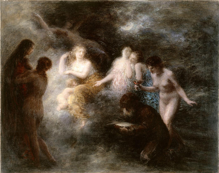 亨利·范汀·拉图尔（Henri Fantin-Latour，法国画家）作品-《圣安东尼的诱 惑 (1897)》高清油画