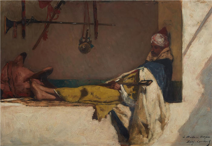 让·约瑟夫·本杰明·康斯坦斯(Jean Joseph Benjamin Constant,法国画家)-《在休息》高清油画作品