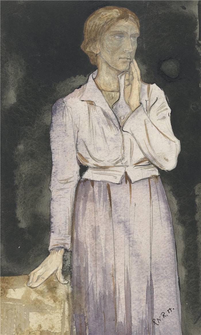 理查德·罗兰·霍尔斯特（Richard Roland Holst，荷兰画家）作品-《站立的女人（1878 - 1938）》高清下载
